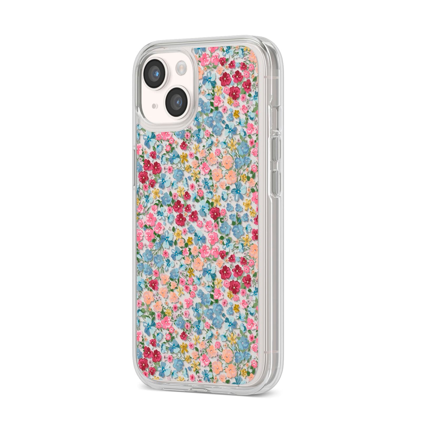 Floral Meadow iPhone 14 Clear Tough Case Starlight Angled Image