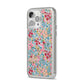 Floral Meadow iPhone 14 Pro Max Clear Tough Case Silver Angled Image