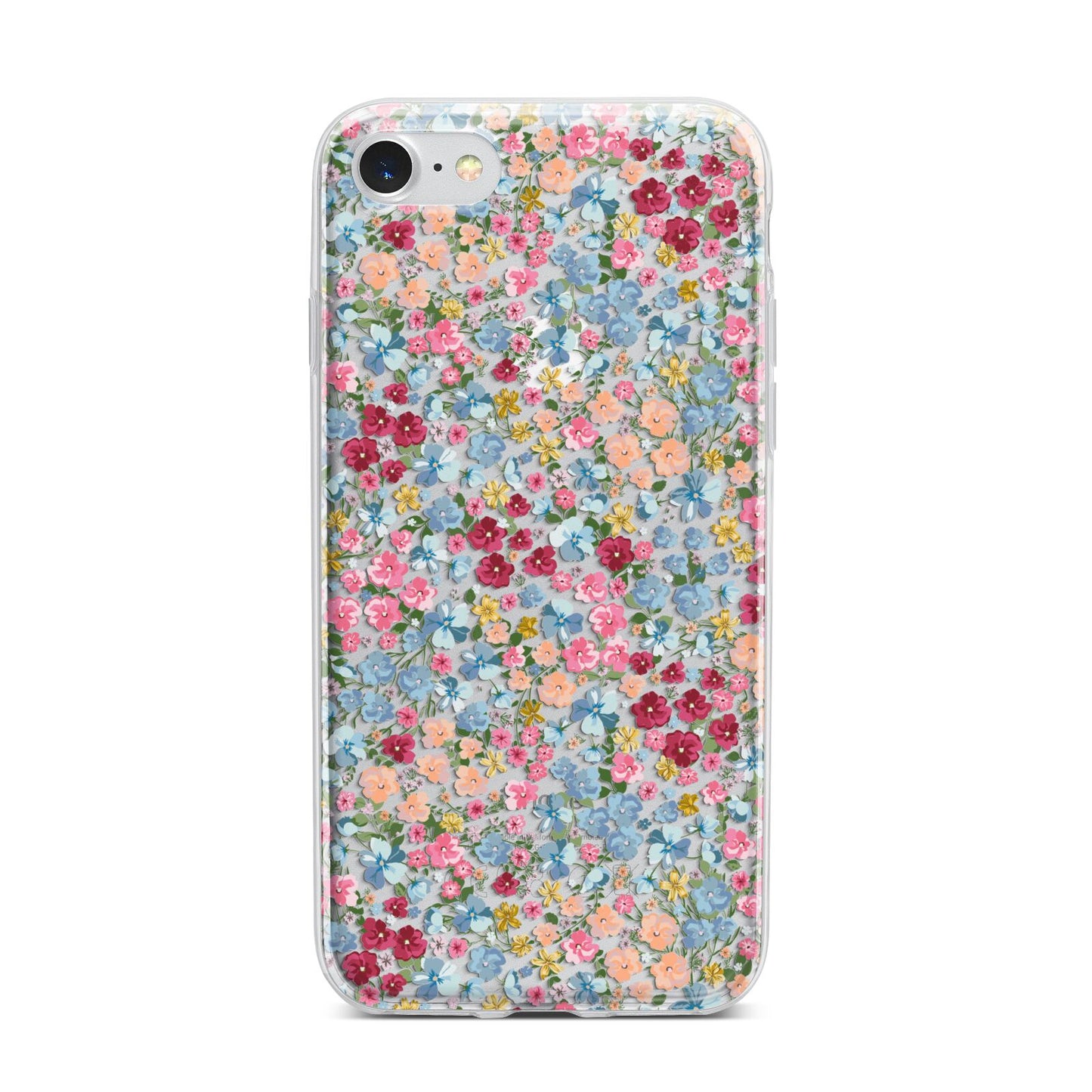 Floral Meadow iPhone 7 Bumper Case on Silver iPhone