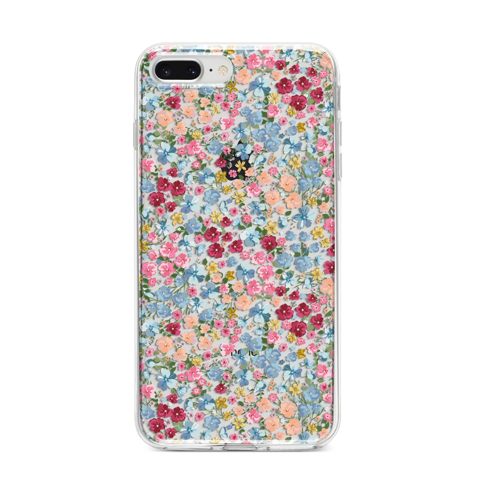 Floral Meadow iPhone 8 Plus Bumper Case on Silver iPhone