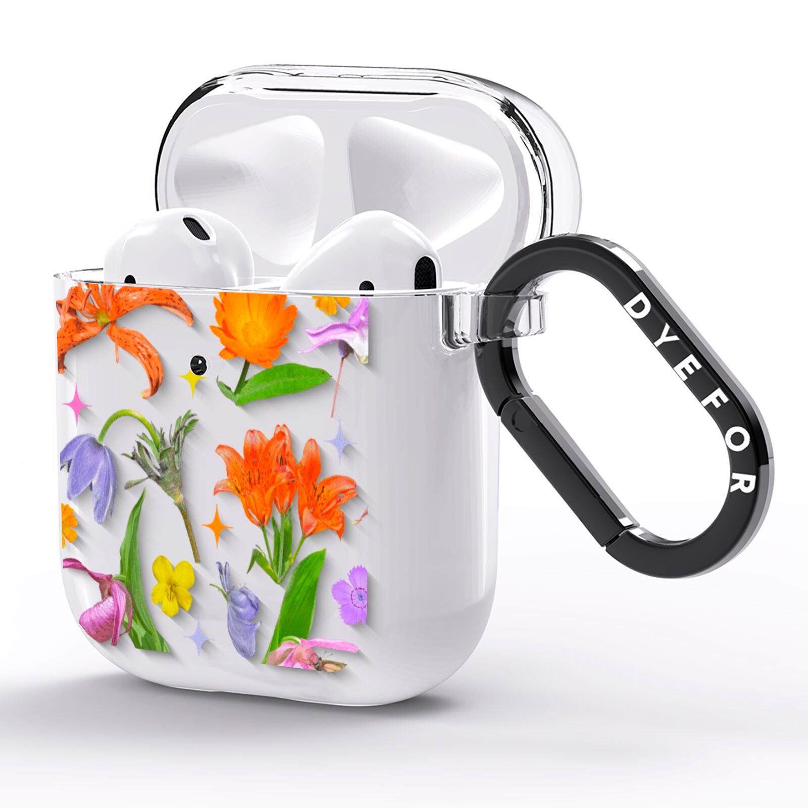 Floral Mix AirPods Clear Case Side Image