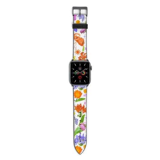 Floral Mix Apple Watch Strap with Space Grey Hardware