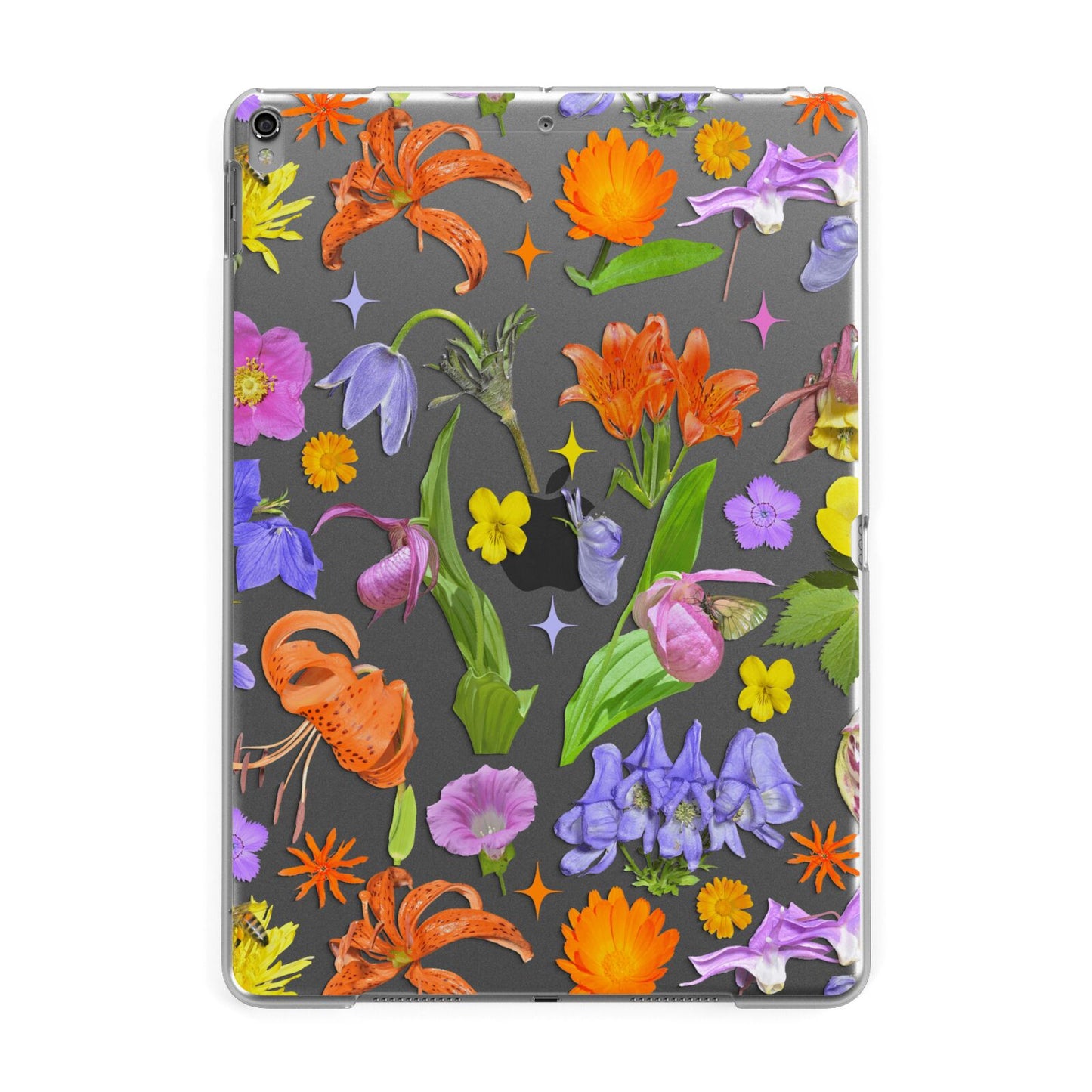 Floral Mix Apple iPad Grey Case