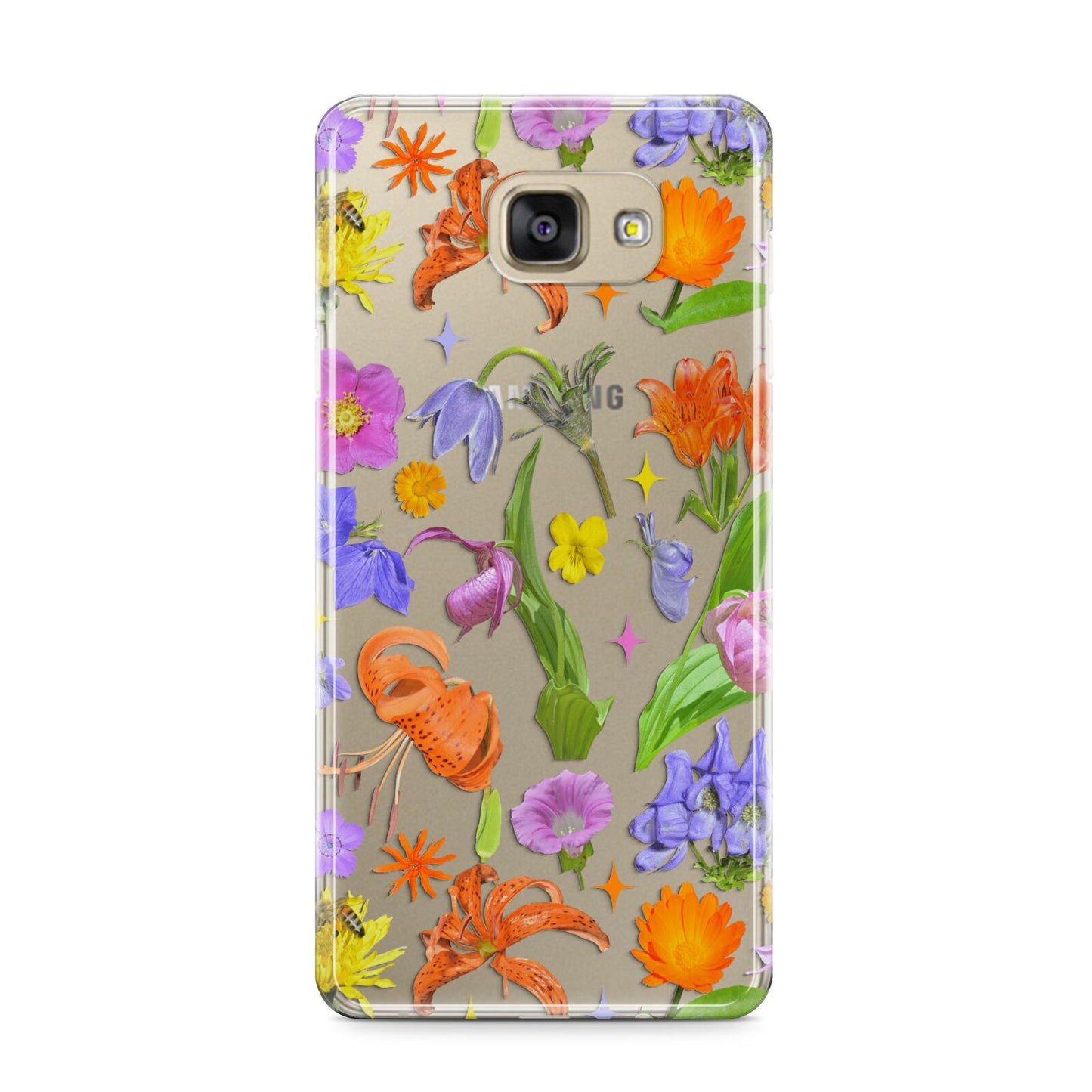 Floral Mix Samsung Galaxy A9 2016 Case on gold phone