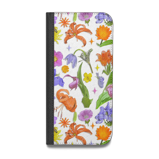 Floral Mix Vegan Leather Flip iPhone Case