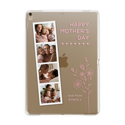 Floral Mothers Day Photo Strip Apple iPad Gold Case