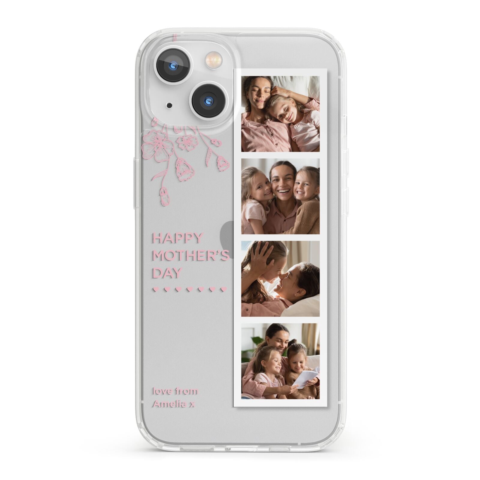 Floral Mothers Day Photo Strip iPhone 13 Clear Bumper Case