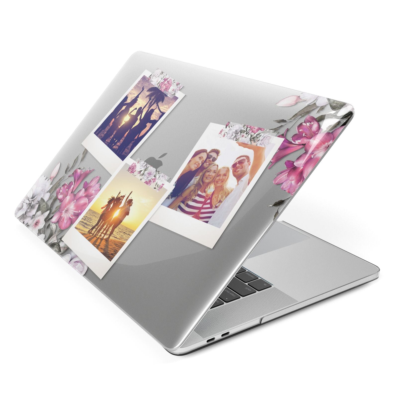 Floral Photo Montage Upload Apple MacBook Case Side View