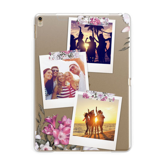 Floral Photo Montage Upload Apple iPad Gold Case