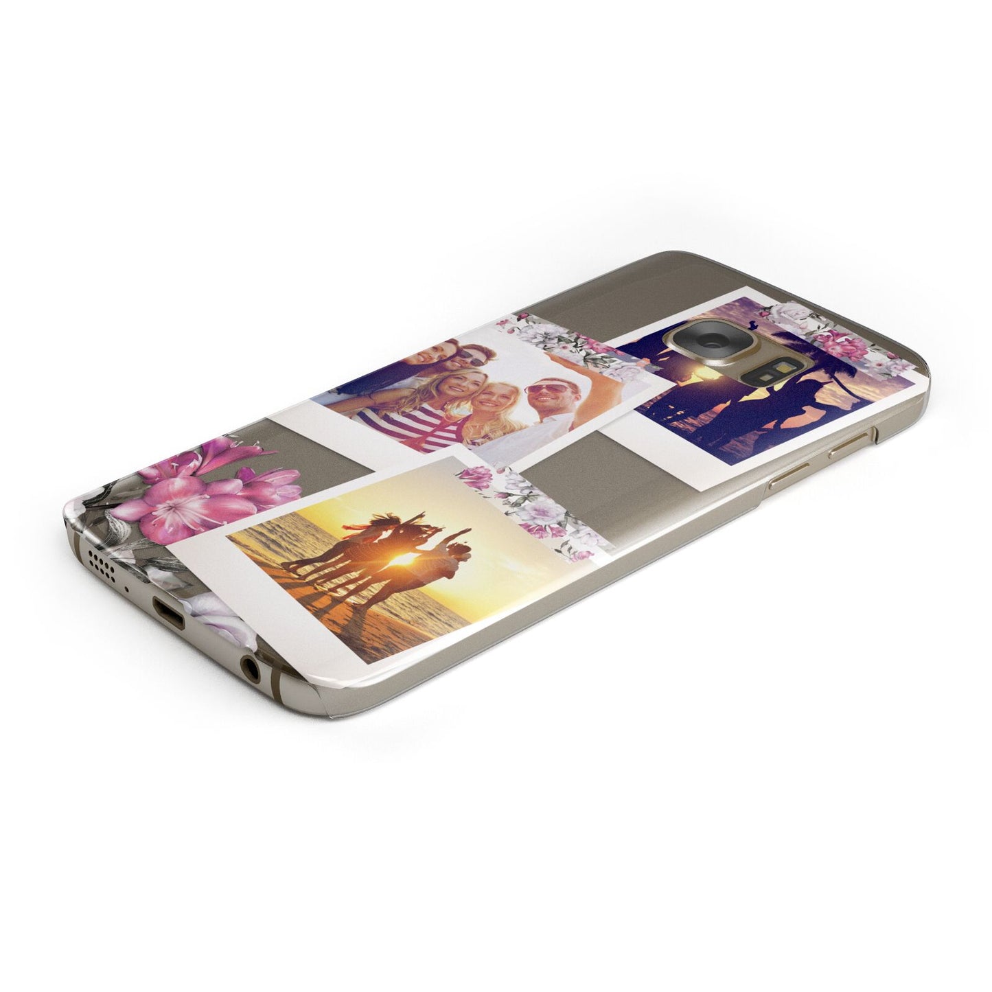 Floral Photo Montage Upload Protective Samsung Galaxy Case Angled Image
