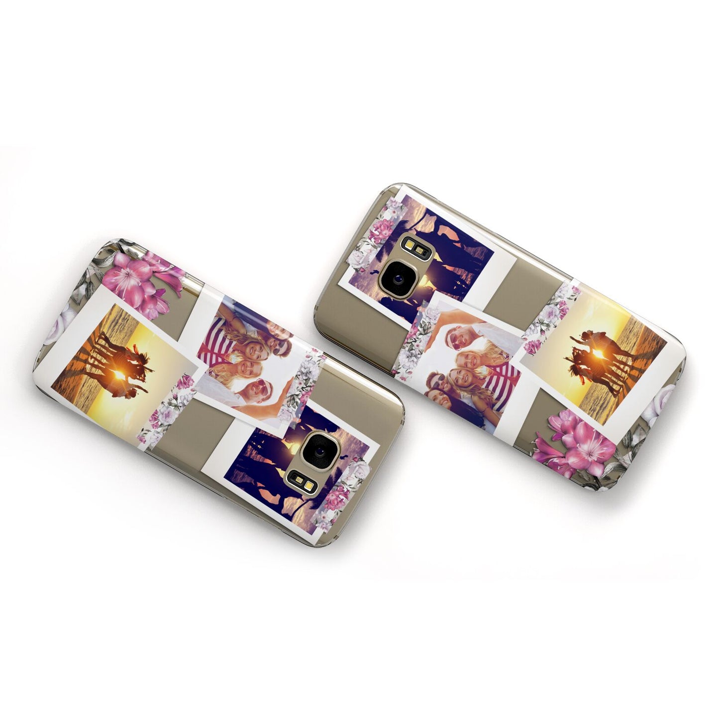 Floral Photo Montage Upload Samsung Galaxy Case Flat Overview