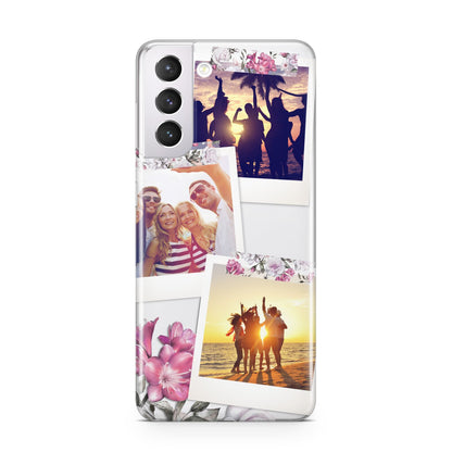 Floral Photo Montage Upload Samsung S21 Case