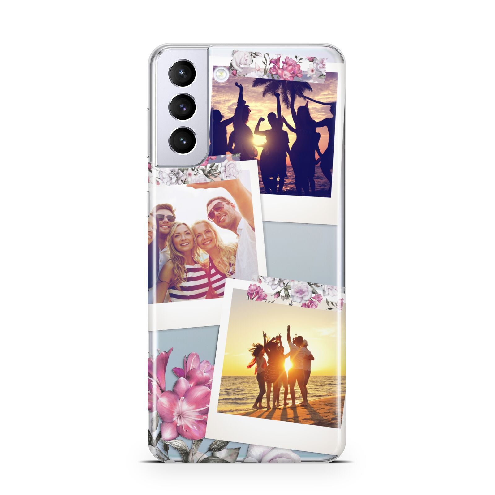 Floral Photo Montage Upload Samsung S21 Plus Phone Case