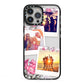 Floral Photo Montage Upload iPhone 13 Pro Max Black Impact Case on Silver phone