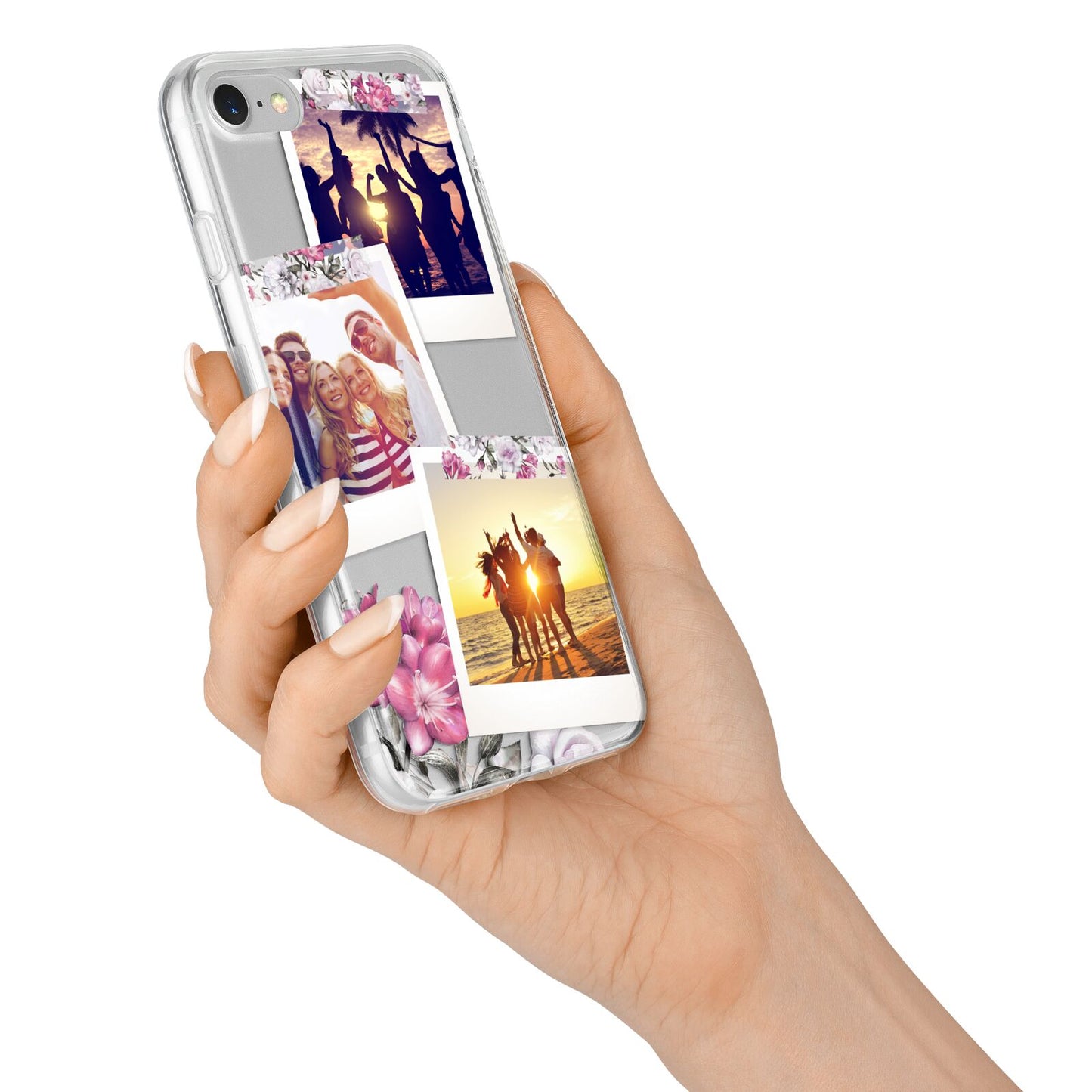 Floral Photo Montage Upload iPhone 7 Bumper Case on Silver iPhone Alternative Image