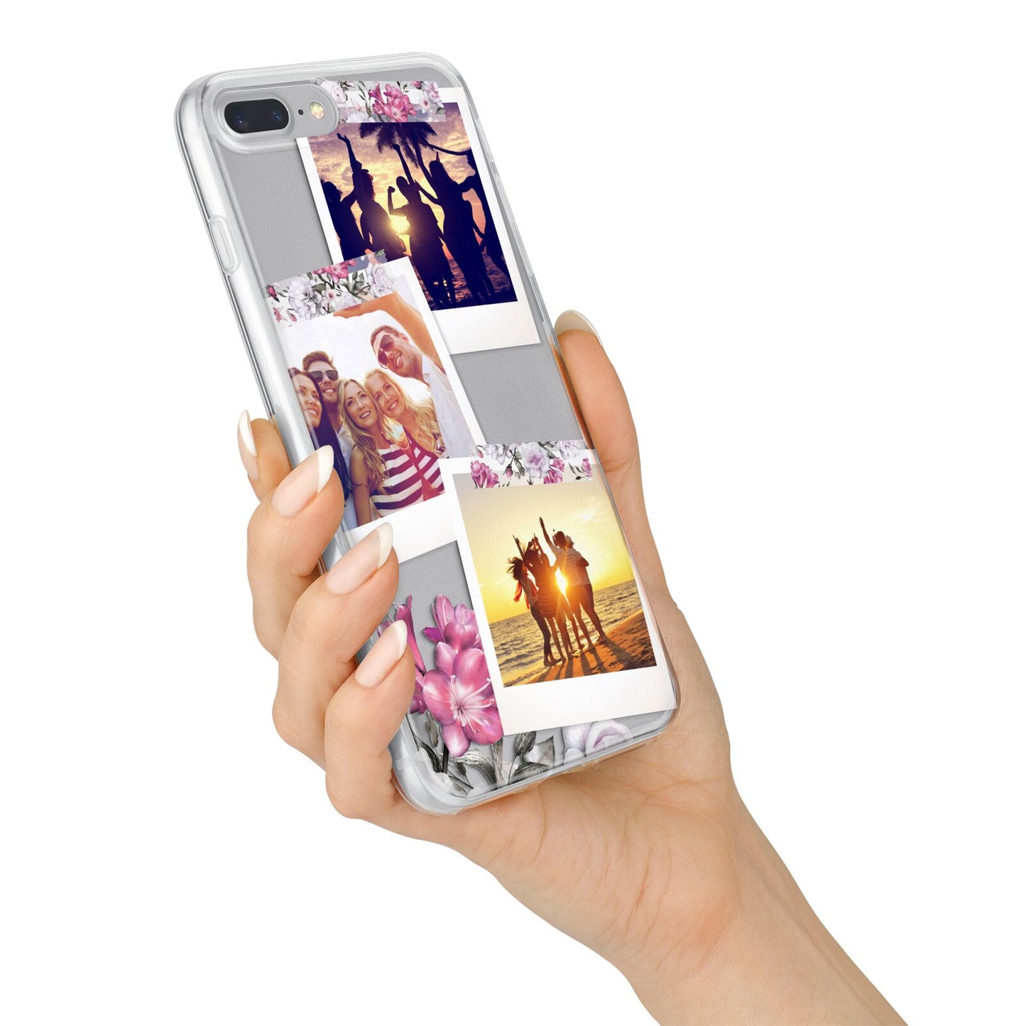 Floral Photo Montage Upload iPhone 7 Plus Bumper Case on Silver iPhone Alternative Image