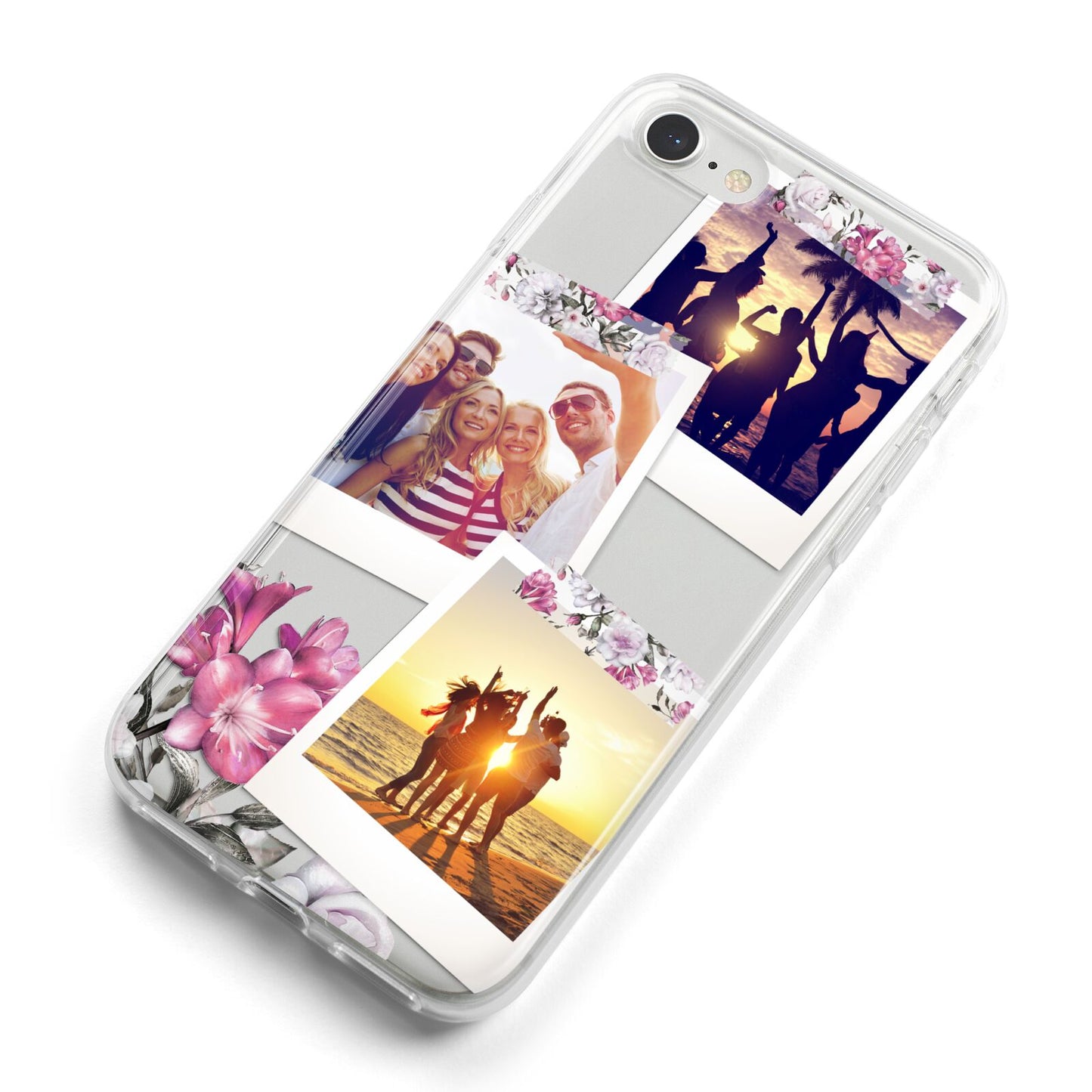 Floral Photo Montage Upload iPhone 8 Bumper Case on Silver iPhone Alternative Image