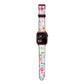 Floral Poster Apple Watch Strap Size 38mm with Red Hardware