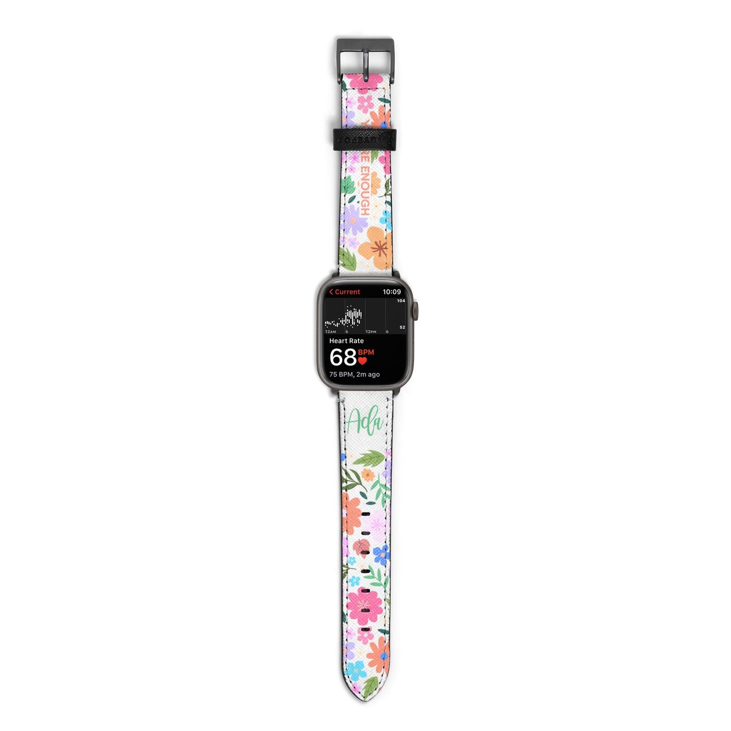 Floral Poster Apple Watch Strap Size 38mm with Space Grey Hardware