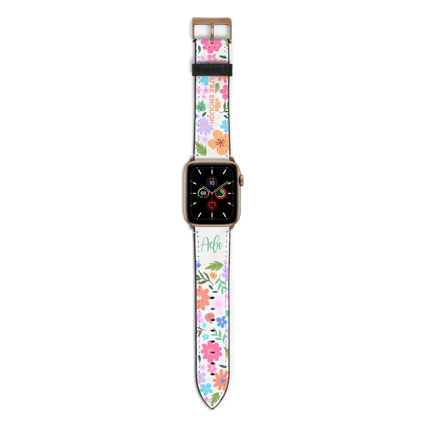 Floral Poster Apple Watch Strap with Gold Hardware