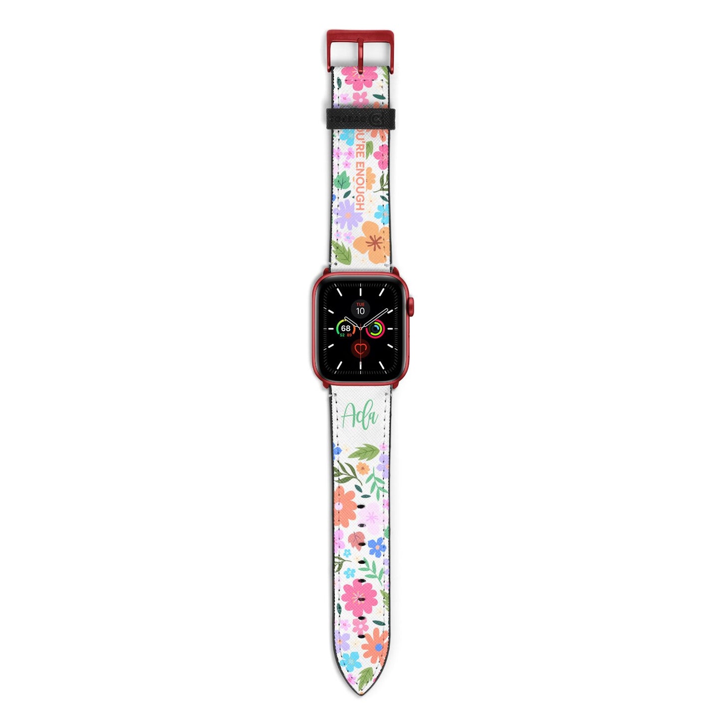 Floral Poster Apple Watch Strap with Red Hardware