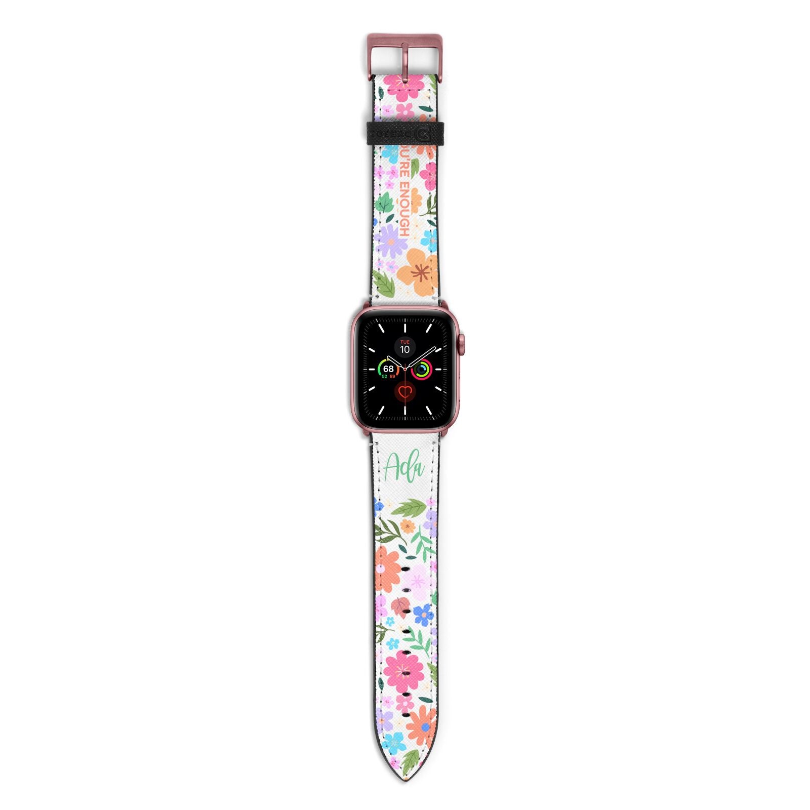 Floral Poster Apple Watch Strap with Rose Gold Hardware