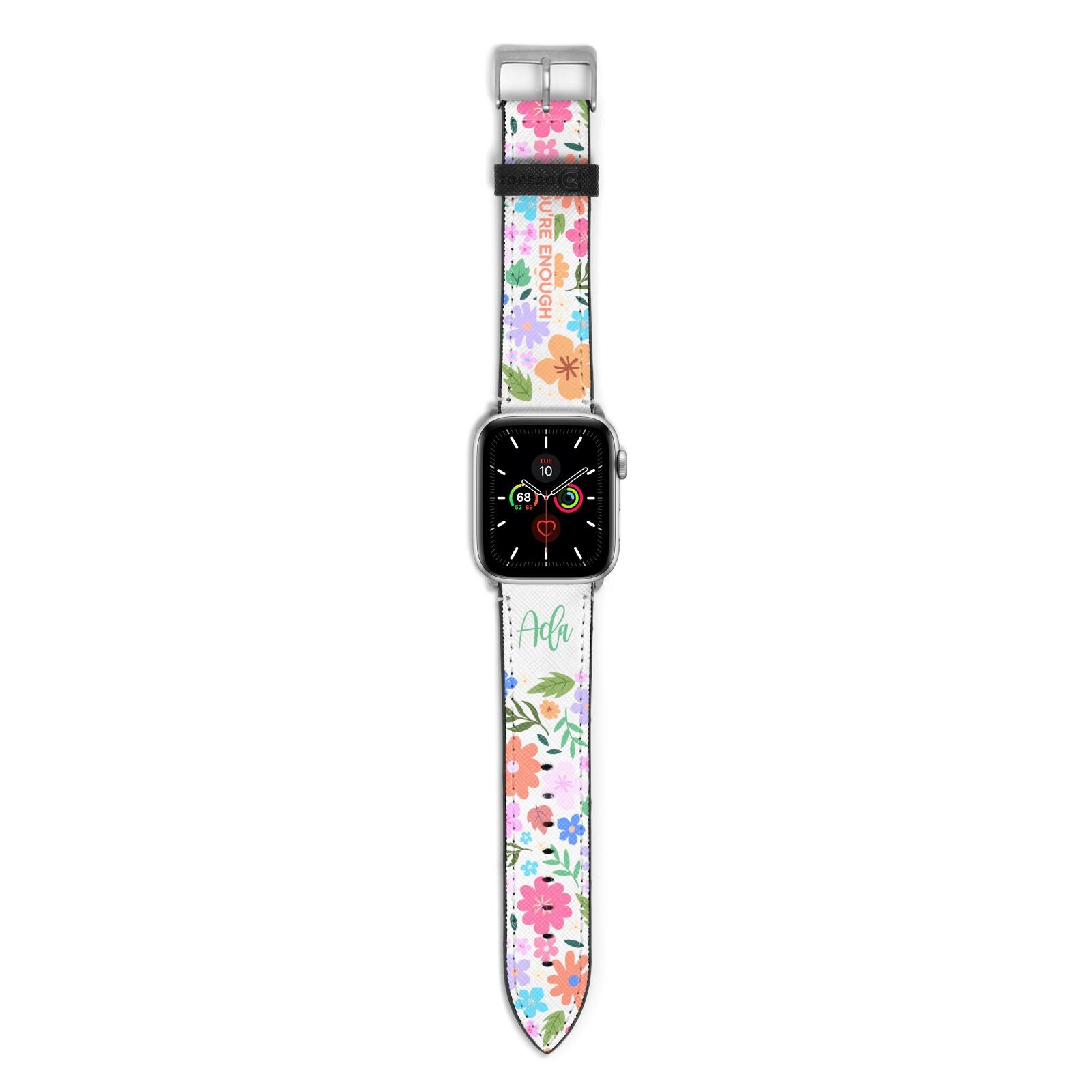 Floral Poster Apple Watch Strap with Silver Hardware
