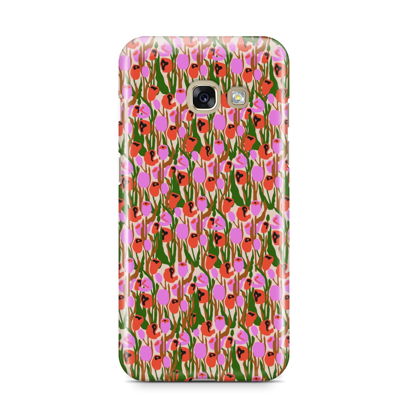 Floral Samsung Galaxy A3 2017 Case on gold phone