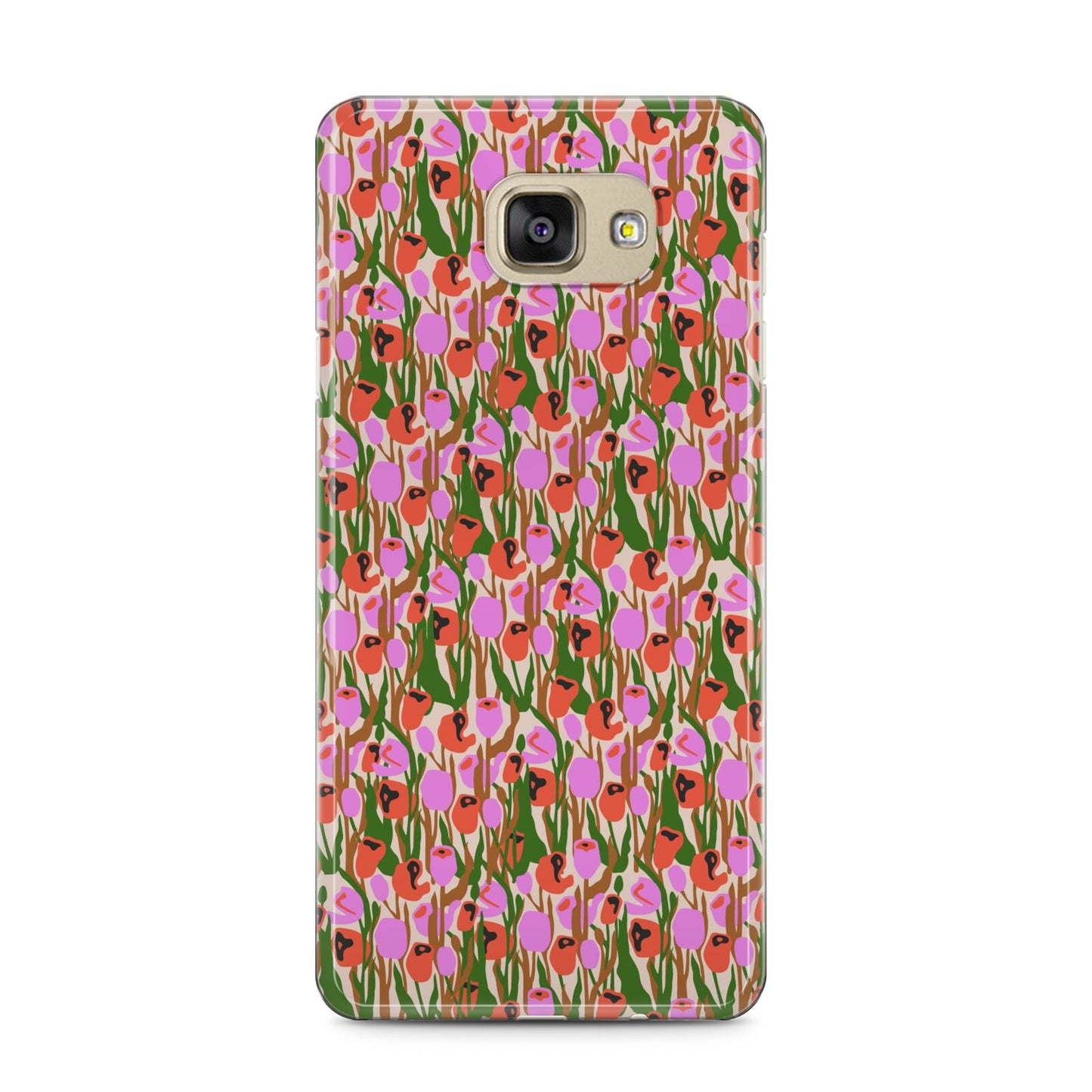 Floral Samsung Galaxy A5 2016 Case on gold phone