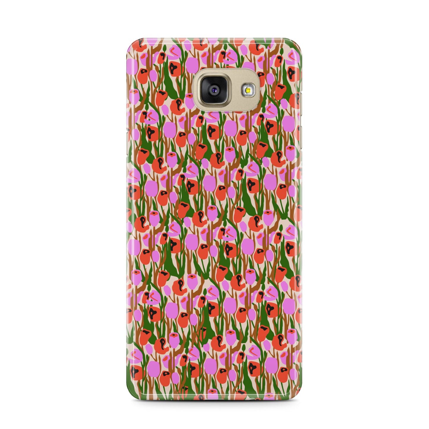 Floral Samsung Galaxy A7 2016 Case on gold phone