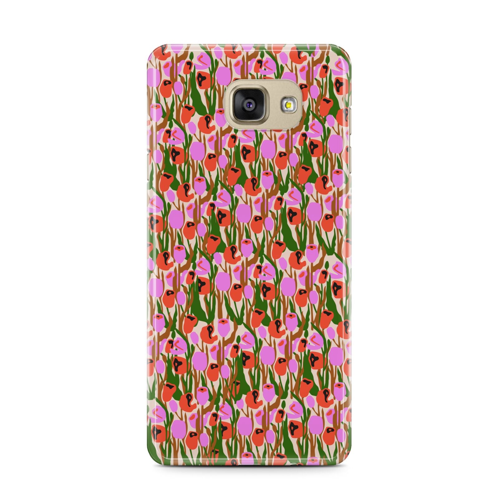 Floral Samsung Galaxy A7 2016 Case on gold phone