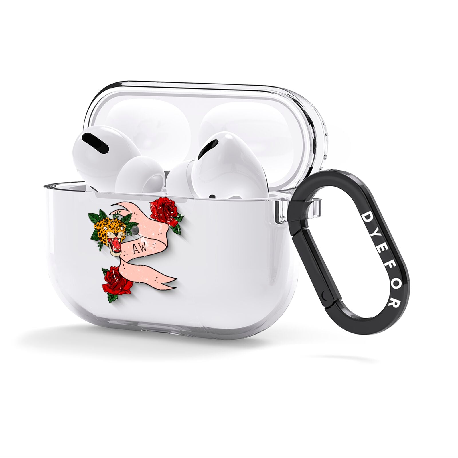 Floral Scroll Custom AirPods Clear Case 3rd Gen Side Image