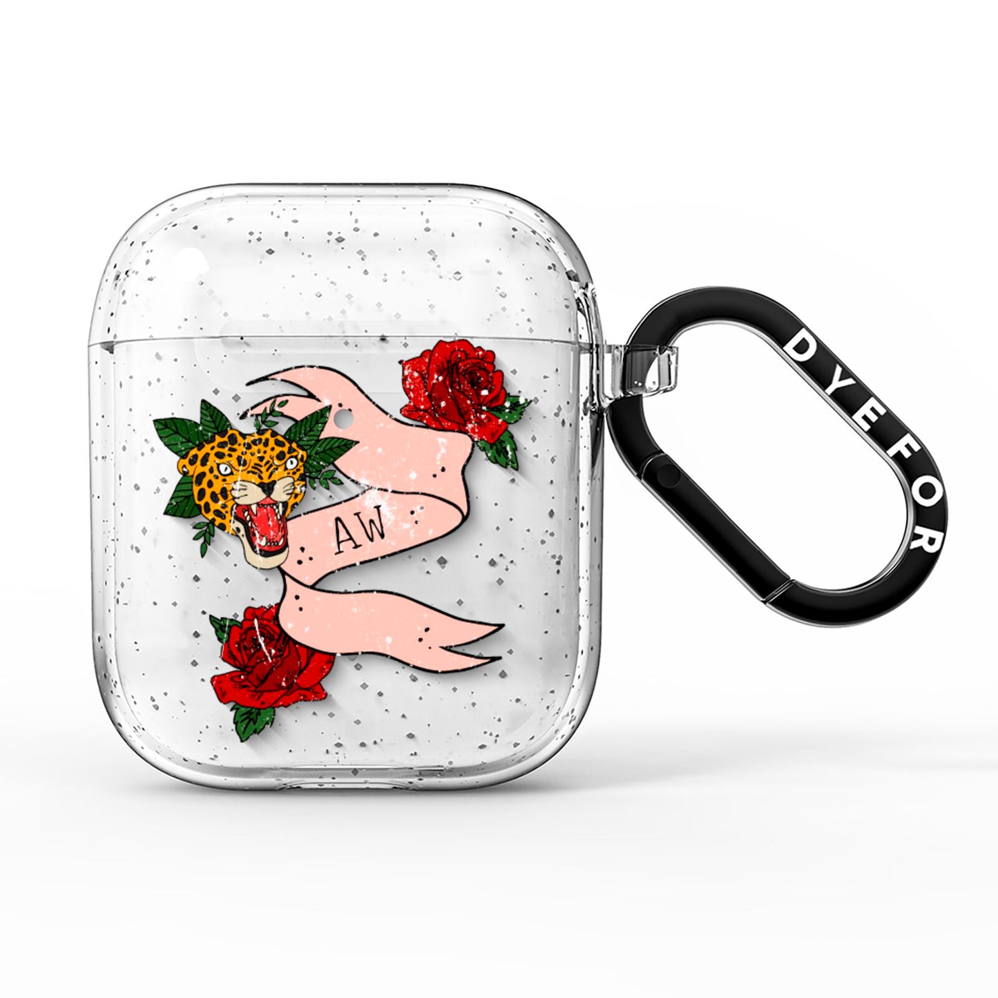 Floral Scroll Custom AirPods Glitter Case