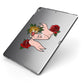 Floral Scroll Custom Apple iPad Case on Grey iPad Side View