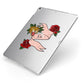 Floral Scroll Custom Apple iPad Case on Silver iPad Side View