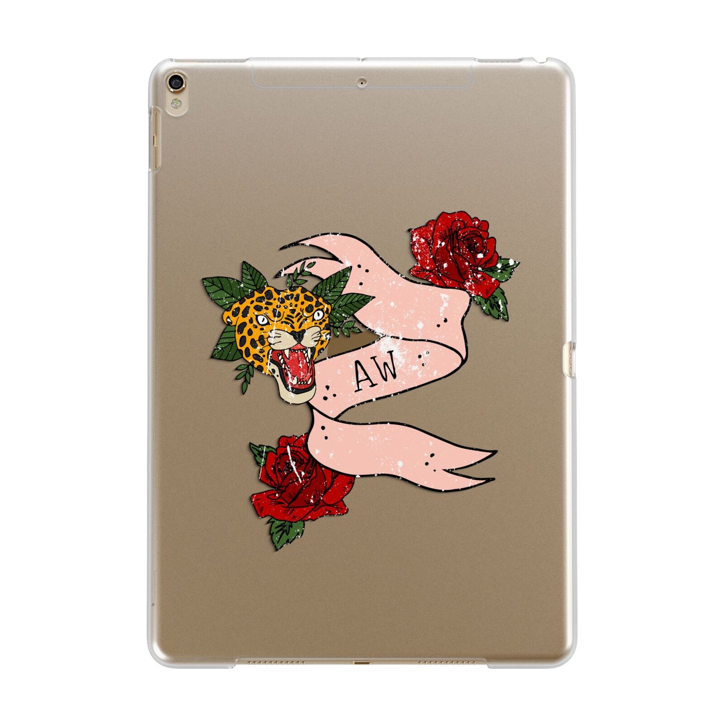 Floral Scroll Custom Apple iPad Gold Case