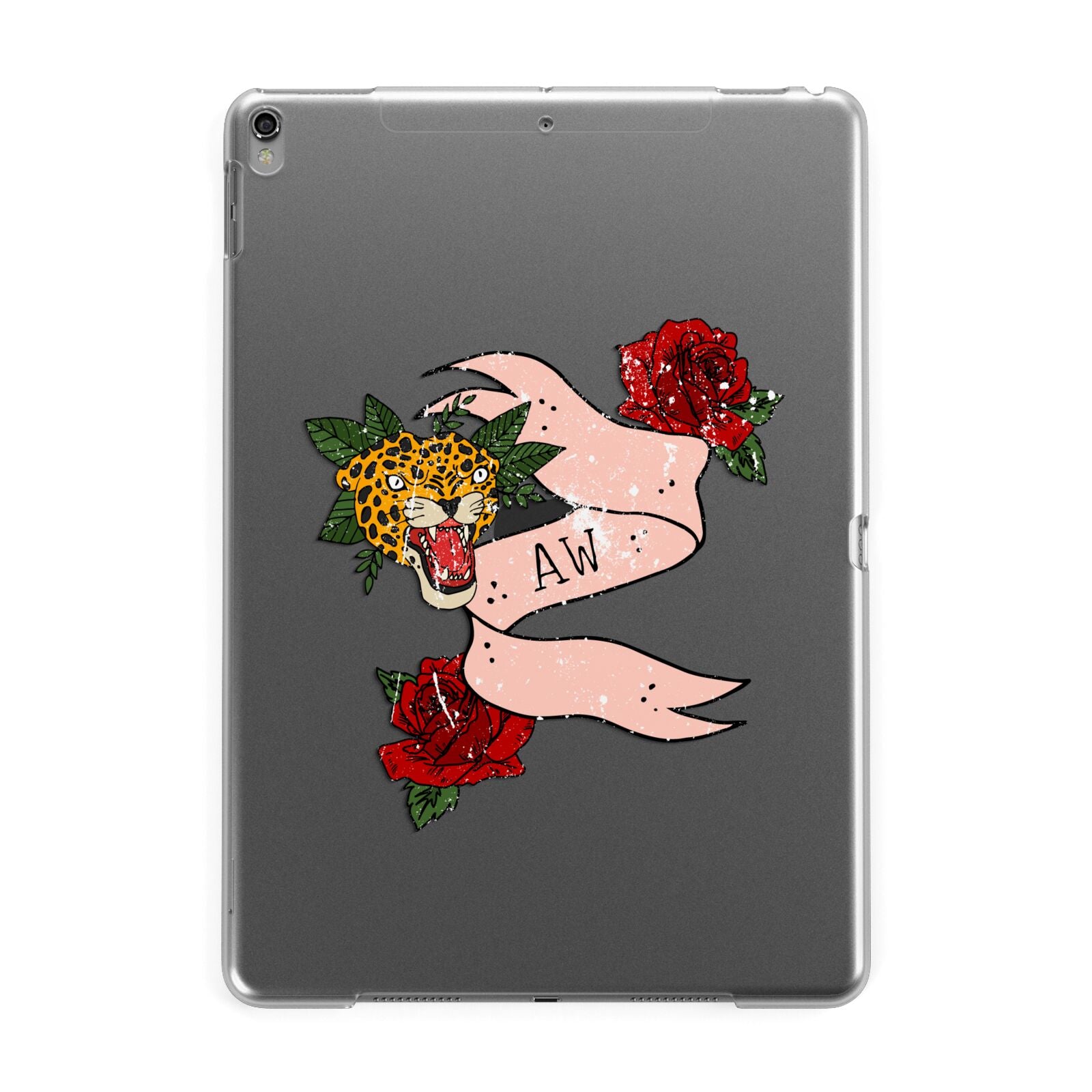 Floral Scroll Custom Apple iPad Grey Case
