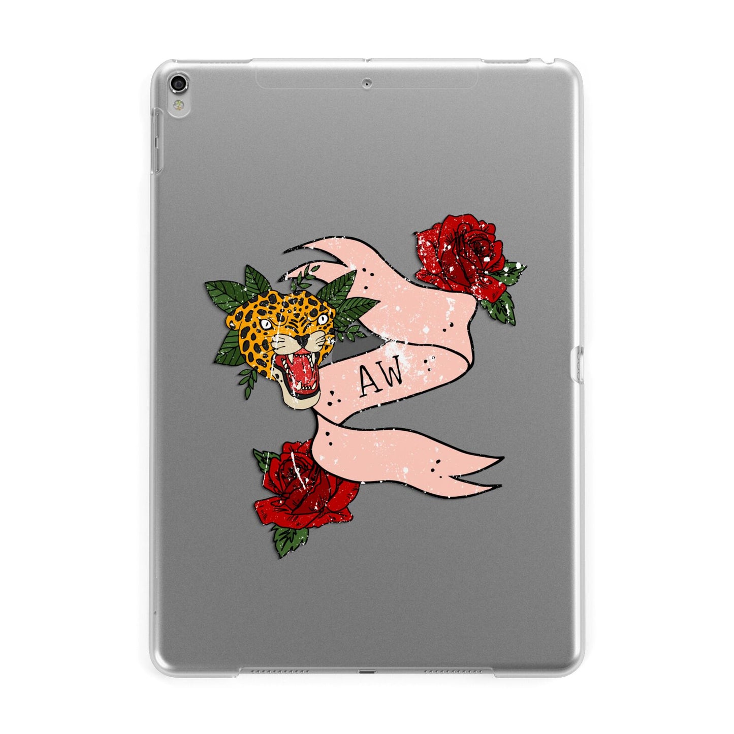 Floral Scroll Custom Apple iPad Silver Case