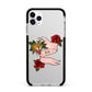 Floral Scroll Custom Apple iPhone 11 Pro Max in Silver with Black Impact Case