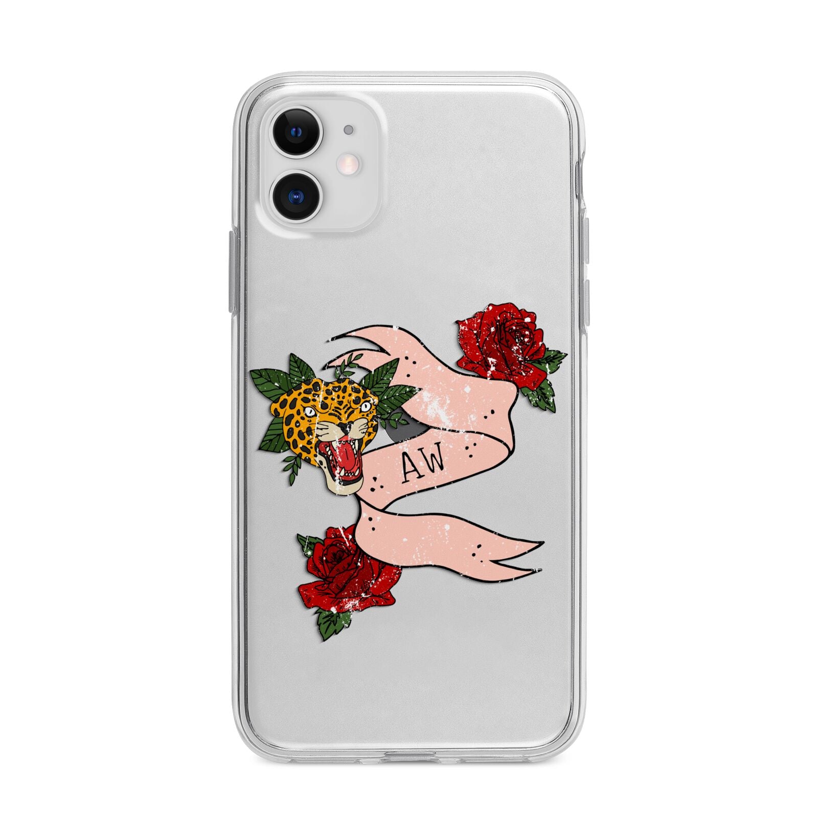 Floral Scroll Custom Apple iPhone 11 in White with Bumper Case