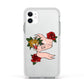 Floral Scroll Custom Apple iPhone 11 in White with White Impact Case
