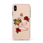 Floral Scroll Custom Apple iPhone Xs Max Impact Case Pink Edge on Gold Phone