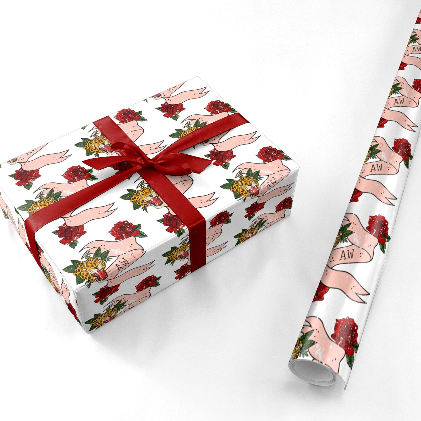 Floral Scroll Custom Personalised Wrapping Paper