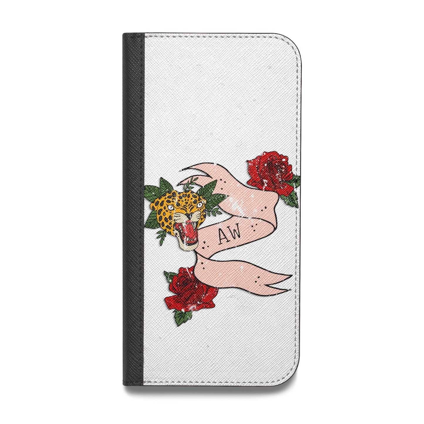 Floral Scroll Custom Vegan Leather Flip Samsung Case