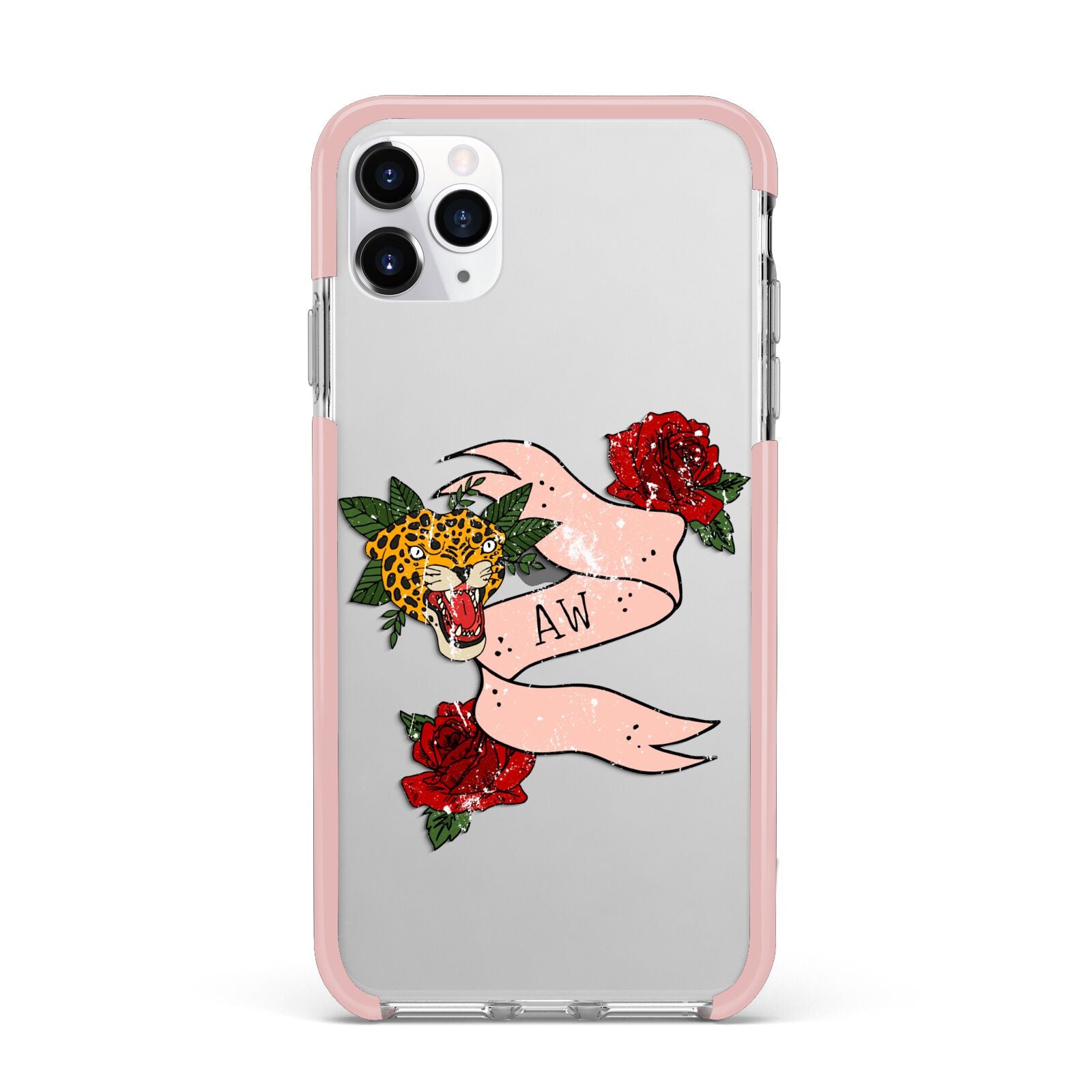 Floral Scroll Custom iPhone 11 Pro Max Impact Pink Edge Case
