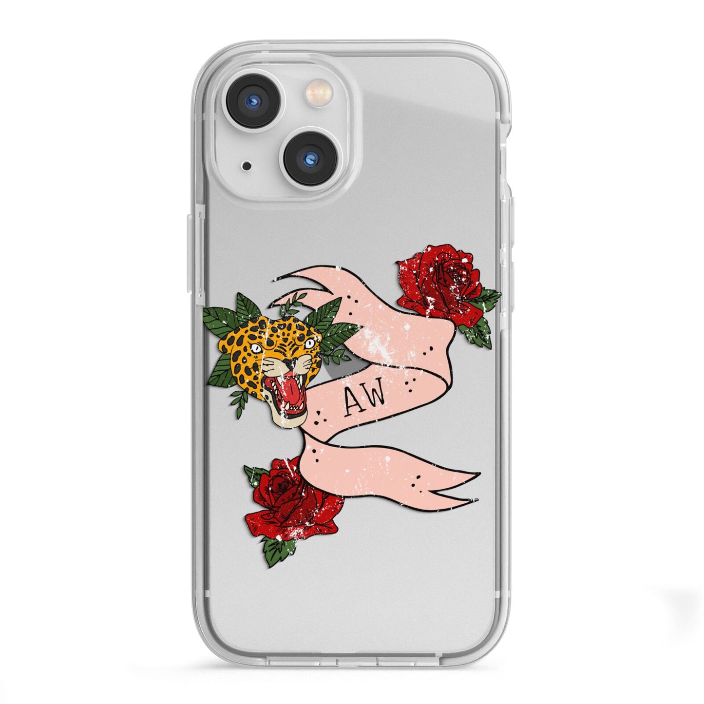 Floral Scroll Custom iPhone 13 Mini TPU Impact Case with White Edges