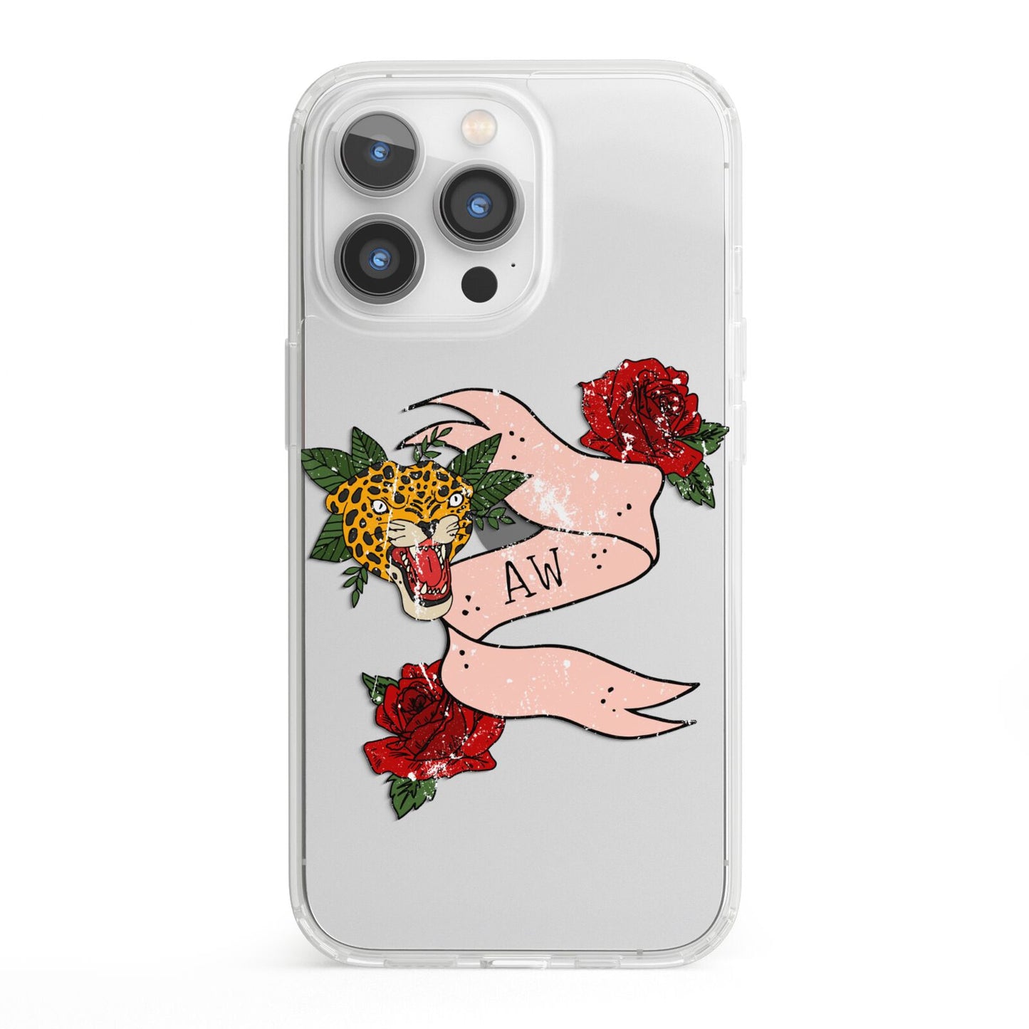 Floral Scroll Custom iPhone 13 Pro Clear Bumper Case