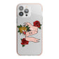 Floral Scroll Custom iPhone 13 Pro Max TPU Impact Case with Pink Edges