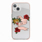 Floral Scroll Custom iPhone 13 TPU Impact Case with Pink Edges