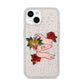 Floral Scroll Custom iPhone 14 Glitter Tough Case Starlight